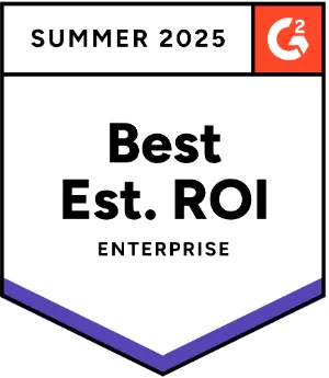 G2 Best Est. ROI, Enterprise, Summer 2025