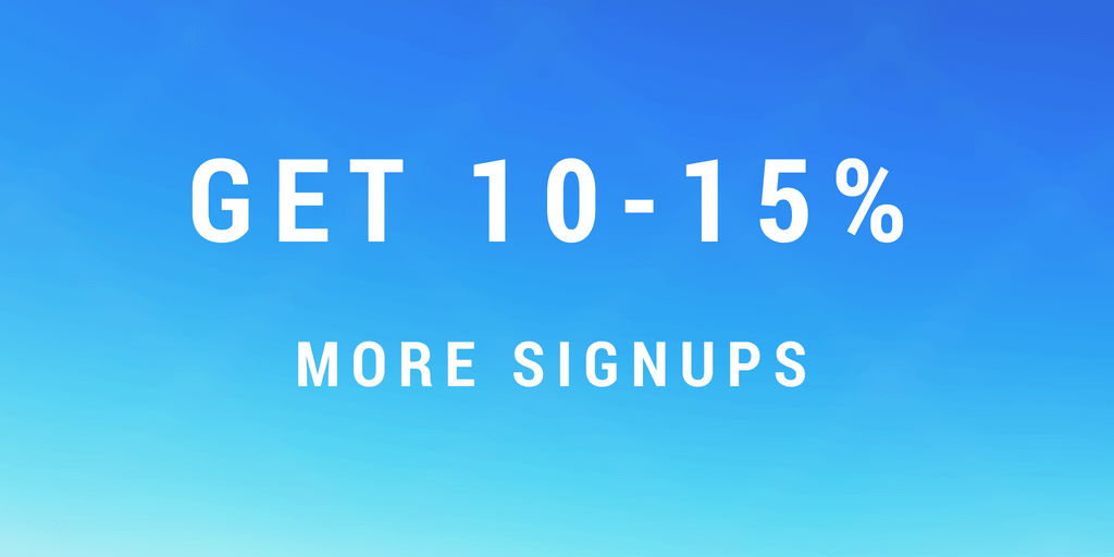 More signups Zeel post blue banner that says get 10-15% more signups