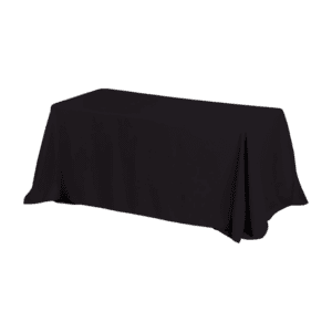 Company swag ideas black tablecloth