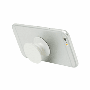 white grip attached to a phone