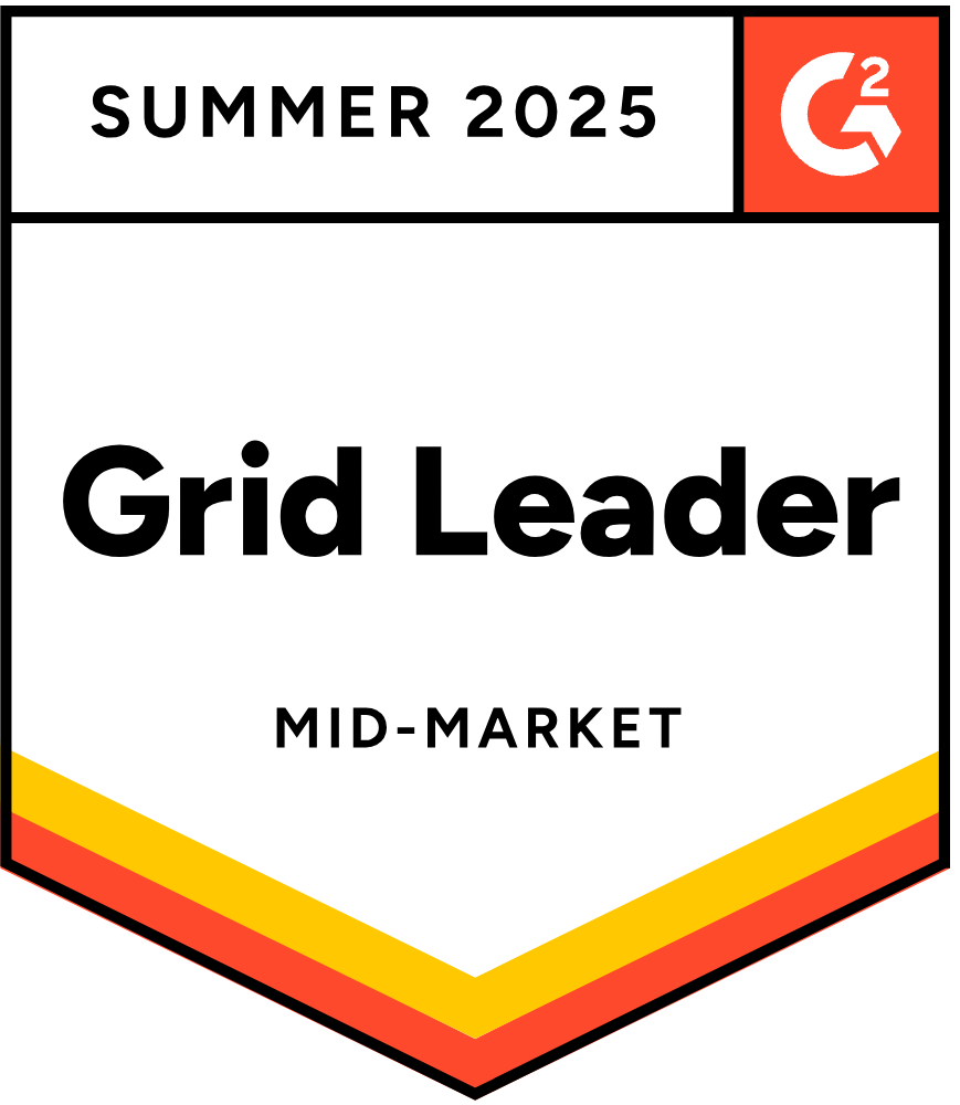 G2 Badge Summer 2025 awarding Printfection with Grid Leader